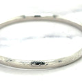 14K White Gold 5mm Floral Leaf Bangle, Floral Pattern, 5.5