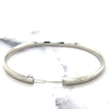 14K White Gold 5mm Floral Leaf Bangle, Floral Pattern, 5.5