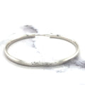 14K White Gold 5mm Floral Leaf Bangle, Floral Pattern, 5.5