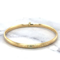 14K Yellow Gold 5mm Floral Leaf Bangle, Floral Pattern, 7