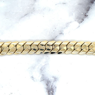 14K Yellow Gold 18" Miami Cuban Necklace with Box Clasp, 14mm Wide, Curb Chain, Real Gold Necklace, Women