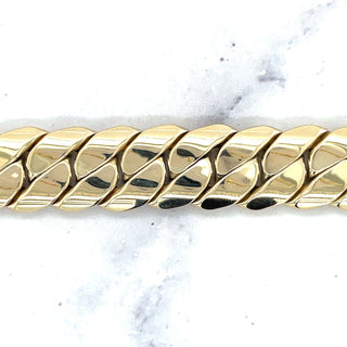 14K Yellow Gold Miami Cuban Bracelet with Box Clasp,7.5" Long 14mm Wide, Curb Chain, Real Gold Bracelet, Women