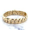 14K Yellow Gold Miami Cuban Bracelet with Box Clasp,7.5