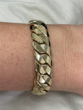 14K Yellow Gold Miami Cuban Bracelet with Box Clasp,7.5