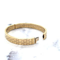 14K Yellow Gold Honecomb Bangle with Box Clasp, 7