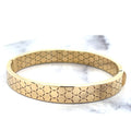 14K Yellow Gold Honecomb Bangle with Box Clasp, 7