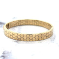 14K Yellow Gold Honecomb Bangle with Box Clasp, 7