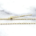 14K Gold 1.7mm Adjustable Oval Cable Chain with Endless Lock, 22