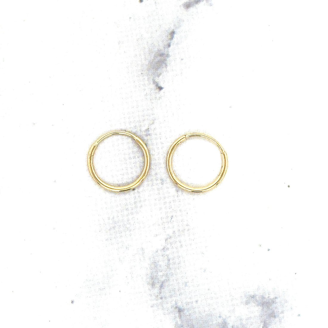 14K Gold 10mm Small Endless Hoop Earring, 1mm Wide ,Real Gold Hoop Earrings, Rose Gold, Yellow Gold, White Gold, Women