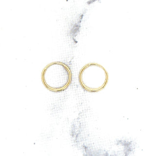 14K Yellow Gold 10mm Small Endless Hoop Earring, 1mm Wide ,Real Gold Hoop Earrings, White Gold Hoop, Rose Gold Hoop, Women