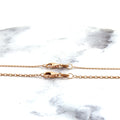 Solid 18K Rose Gold 1mm 1.5mm Oval Cable Chain, 16