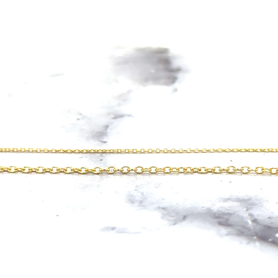 Solid 18K Yellow Gold 1mm 1.5mm Oval Cable Chain, 16" 18", Real Gold Necklace, Yellow Chain, Dainty Chain, Woman