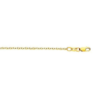 Solid 18K Yellow Gold 1mm 1.5mm Oval Cable Chain, 16" 18", Real Gold Necklace, Yellow Chain, Dainty Chain, Woman