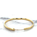 14K Yellow Gold 5mm Floral Leaf Bangle, Floral Pattern, 7