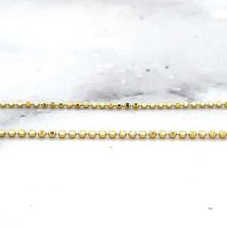 Solid 14K Yellow Gold Diamond Cut Bead Chain, 0.9mm 1.1mm, 16" 18" 20", Real Gold Necklace, Ball Chain, Women