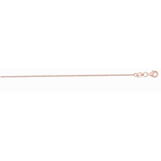 Solid 14K Rose Gold 16" 18" 20" Diamond Cut Cable Chain, 0.7mm 0.9mm 1.1mm Wide, Oval Link Chain, Real Gold Necklace, Women