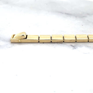 14K Yellow Gold 7" Square Link Bracelet with Box Clasp, 5.8mm Wide, Fancy Bracelet, Real Gold Bracelet, Women