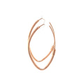 14K Rose Gold Small Polished Marquise Fashion Hoop Earrings, Marquise Shaped Hoop Earrings, Real Gold Hoops, White Gold, Yellow Gold, Women