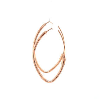 14K Rose Gold Small Polished Marquise Fashion Hoop Earrings, Marquise Shaped Hoop Earrings, Real Gold Hoops, White Gold, Yellow Gold, Women