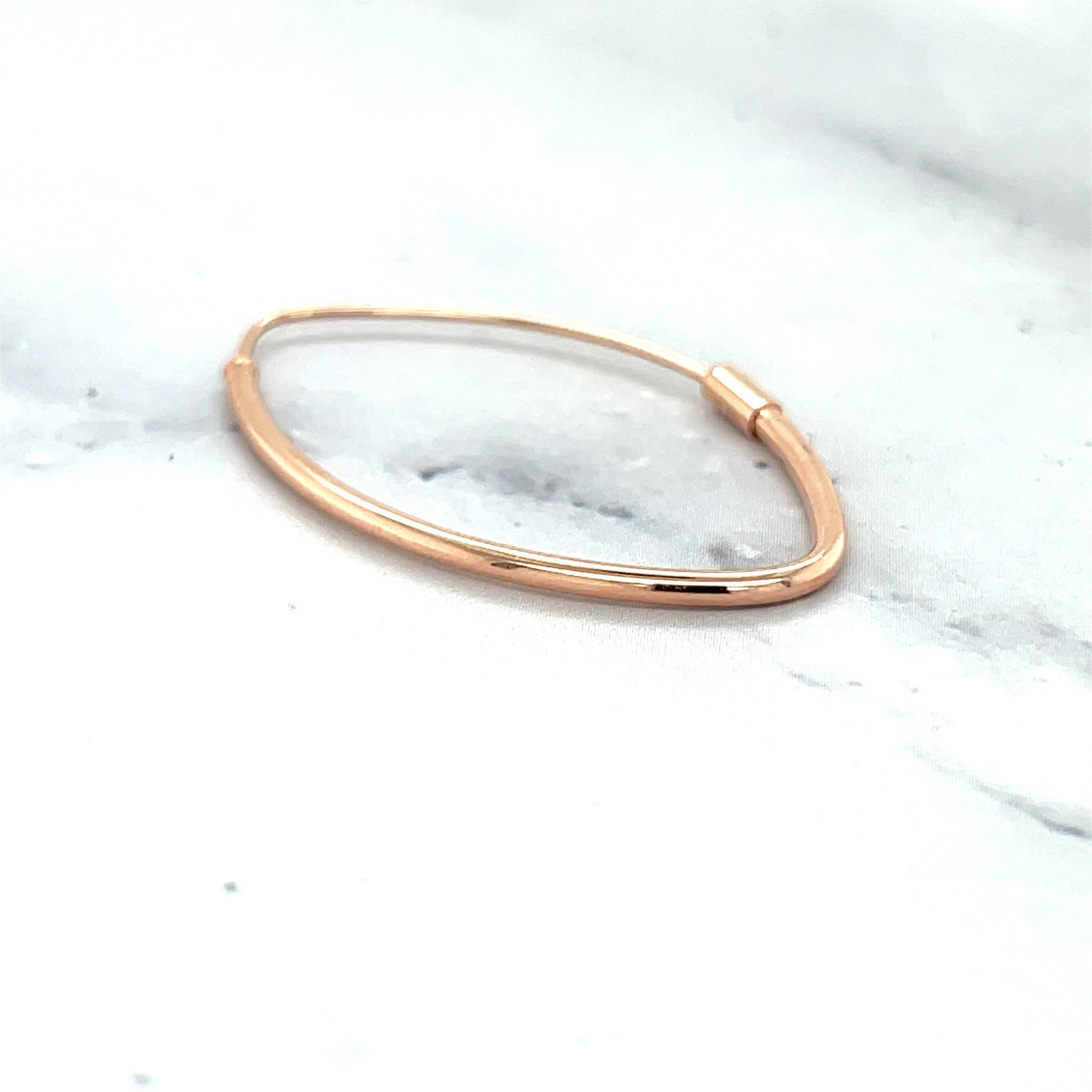 14K Rose Gold Small Polished Marquise Fashion Hoop Earrings, Marquise Shaped Hoop Earrings, Real Gold Hoops, White Gold, Yellow Gold, Women