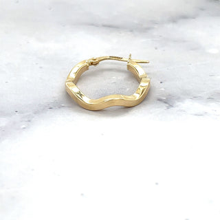 14K Yellow Gold 15mm Twist Hoop Earrings with Hinged Closure, 2mm Thick, Twisted Earrings, Real Gold Hoops, White Gold, Women