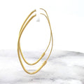 14K Yellow Gold Large Polished Marquise Fashion Hoop Earrings, Marquise Shape Hoop Earrings, Real Gold Hoops, Women