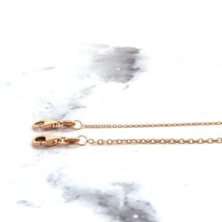 Solid 18K Rose Gold 1mm 1.5mm Oval Cable Chain, 16" 18", Real Gold Necklace, Pink Chain, Dainty Chain, Woman