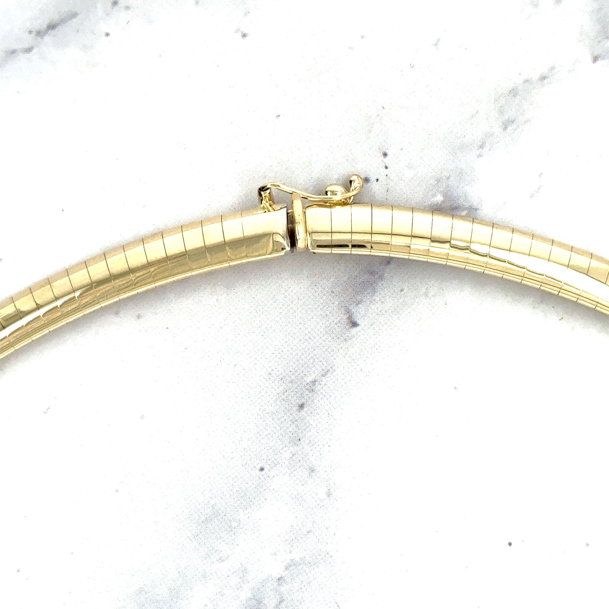 14K Solid 6mm Yellow Gold Classic Omega Necklace, 16"18" 20", Real Gold Chain, Real Gold Omega Necklace, Women