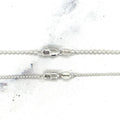 Solid 14K White Gold Diamond Cut Bead Chain, 1mm 1.5mm, 16