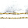 Solid 14K Yellow Gold 2.1mm Singapore Chain Anklet, 7