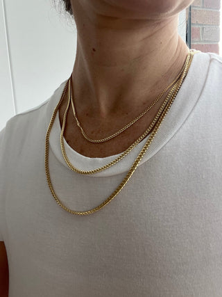 Solid 14K Yellow Gold 2.6mm 3.2mm 3.9mm Miami Cuban Link Chain, 18" 20" 22" 24" 26", Curb Chain, Real Gold Necklace, Unisex, Women