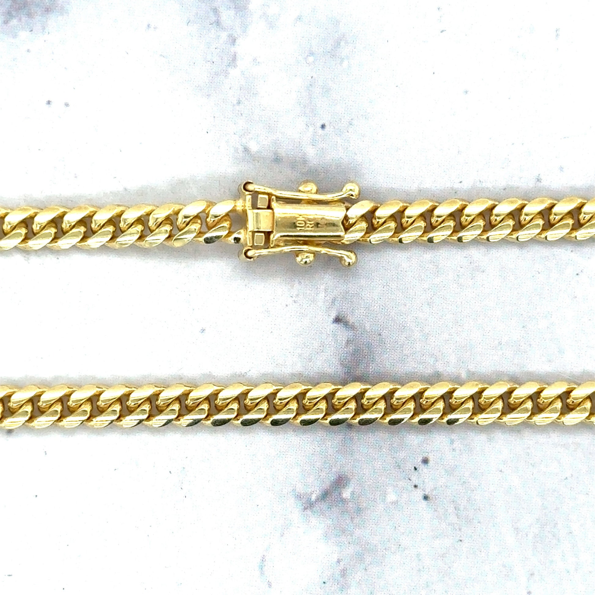 Solid 14K Yellow Gold 2.6mm 3.2mm 3.9mm Miami Cuban Link Chain, 18" 20" 22" 24" 26", Curb Chain, Real Gold Necklace, Unisex, Women