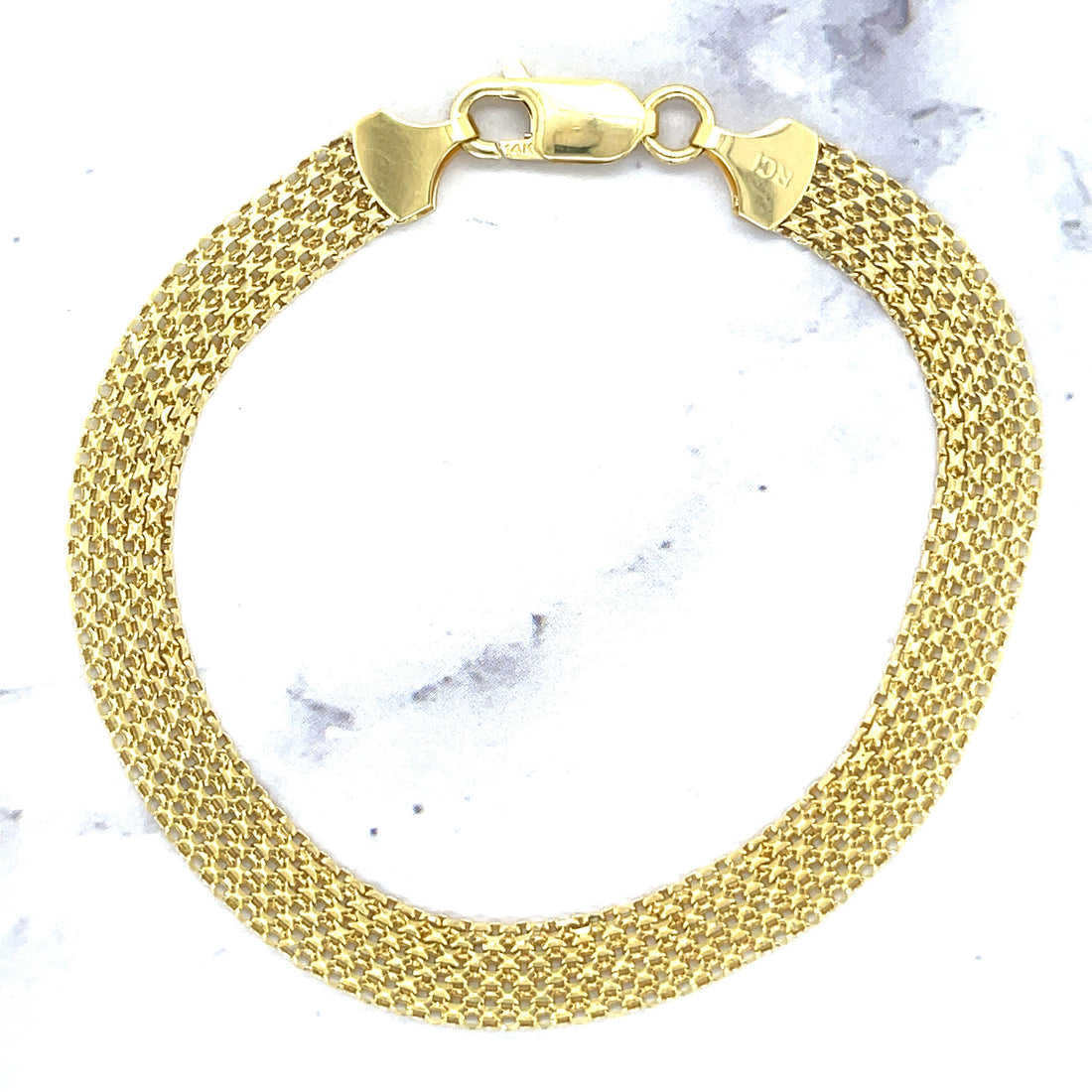 14K Yellow Gold 7.25 Inch 2.5MM 3.5MM 4.7MM 7MM Thick, Bismark Link Chain Bracelet, Real Gold