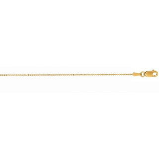 Solid 14K Yellow Gold Diamond Cut Bead Chain, 0.9mm 1.1mm, 16" 18" 20", Real Gold Necklace, Ball Chain, Women