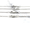 Solid 14K White Gold 0.9mm 1.1mm 1.3mm 1.5mm Diamond Cut Cable Link Necklace, 16