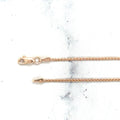 Solid 14K Rose Gold 0.6mm 1.2mm Diamond Cut Round Wheat Chain, 16