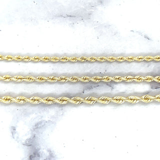 Solid 14K Yellow Gold 3mm 3.7mm 4.3mm French Rope Chain Bracelet, 7" 8", Silk Rope Bracelet, Real Gold Bracelet, Women