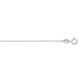 Solid 14K White Gold 0.9mm 1.1mm 1.3mm 1.5mm Diamond Cut Cable Link Necklace, 16