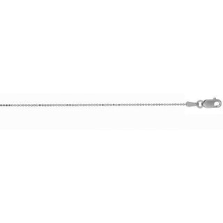 Solid 14K White Gold 0.9mm 1.1mm Diamond Cut Bead Chain, 16" 18" 20", Ball Necklace, Real Gold Chain, Women