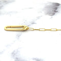 14K Yellow Push-lock Paperclip Necklace, 18