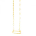 14K Yellow Push-lock Paperclip Necklace, 18