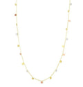 14K Tri-color Gold Dangling Circles Necklace, 18