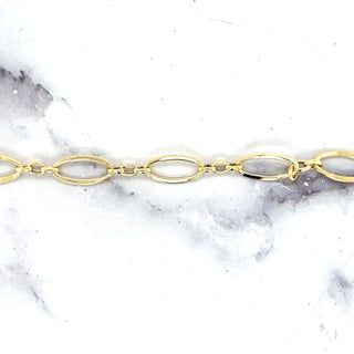 14K Yellow Gold 10mm Large Oval Link Bracelet, 7.5" Real Gold Bracelet, Women