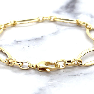 14K Yellow Gold 10mm Large Oval Link Bracelet, 7.5" Real Gold Bracelet, Women