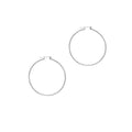 14K White Gold 25mm 30mm 40mm 45mm Polished Hoop Earring with Hinged Closure, 1.5mm Thick, Thin Hoop Earrings, Real Gold Hoops, Women