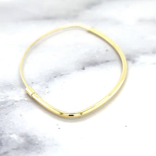 14K Yellow Gold Large Polished Marquise Fashion Hoop Earrings, Marquise Shape Hoop Earrings, Real Gold Hoops, Women