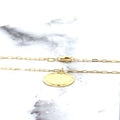 14K Yellow Gold Paperclip Chain With Engravable Round Tag, 18