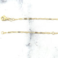 14K Yellow Gold Paperclip Chain With Engravable Round Tag, 18