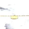 14K Yellow Gold Paperclip Chain With Engravable Round Tag, 18