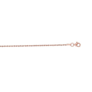 Solid 14K Gold 1.6mm Royal Rope Chain with Lobster Lock, 16" 18" 20" 22" 24" 30" Long, Yellow White Rose Gold, Real Gold Chain, Women